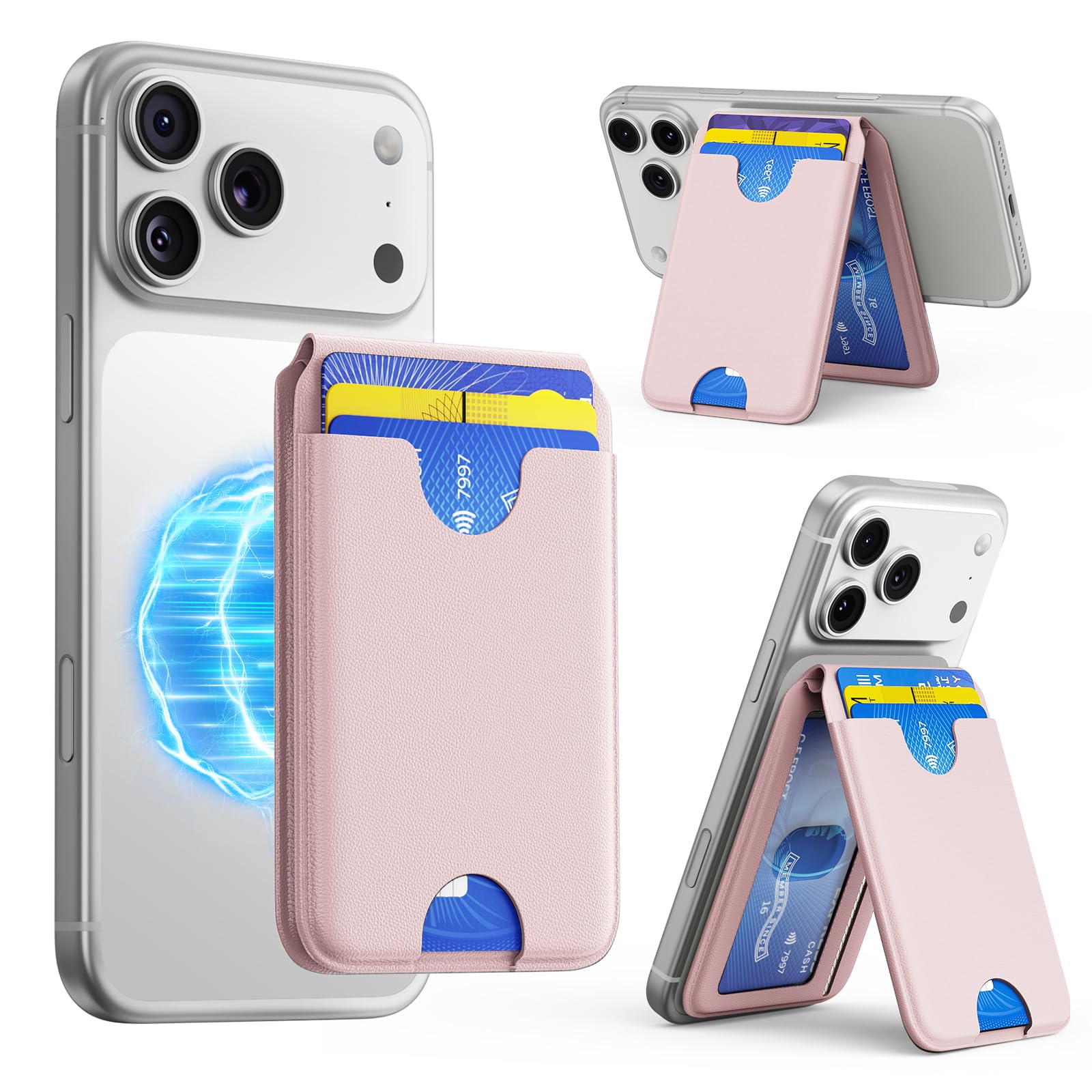 Ultra-Strong Magnetic MagSafe Wallet – RFID Leather with Stand